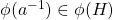 \phi (a^{-1})\in \phi (H)