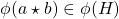 \phi (a \star b)\in \phi (H)