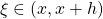 \xi\in (x,x+h)