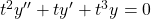 t^2y''+ty'+t^3y=0