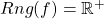 Rng(f)=\mathbb{R}^+