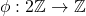 \phi:2\mathbb{Z}\rightarrow \mathbb{Z}