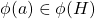 \phi (a)\in \phi (H)