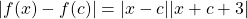 |f(x)-f(c)|=|x-c||x+c+3|