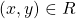 (x,y)\in R