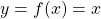 y=f(x)=x