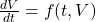 \frac{dV}{dt}=f(t,V)