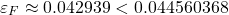 \[ \varepsilon_F \approx 0.042939 < 0.044560368\]