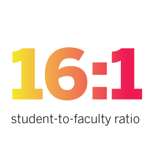 words 16:1 student-to-faculty ratio