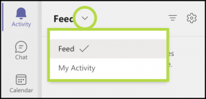 Team members can filter the Feed according to their own preference