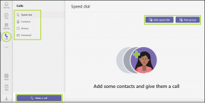 Teams allows the user to make an audio call inside the application