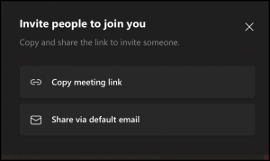 Organizers have two options for inviting attendees (copy link or default email)