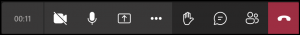 The red phone icon allows a user to leave the meeting