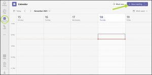 Outlook integration allows for user to view Outlook calendar within the Teams app