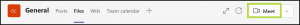 The Meet button initiates a virtual meeting
