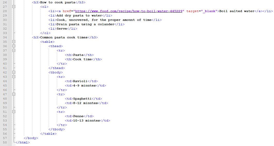 Image of final HTML coded webpage part 2