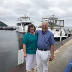 Doug and his wife Dixie on the docks in Sister Bay