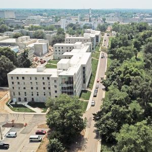 Northern residential neighborhood comprised of a number of large dorms on Indiana University’s campus.