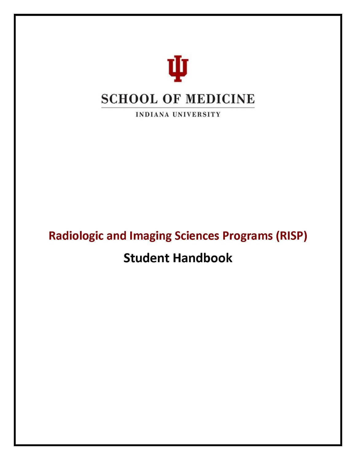 Cover image for Radiologic and Imaging Sciences Programs Department Handbook 2025-2026