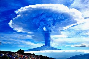 Volcanic eruptions, such as Mt. Etna eruption on December 2-4, 2015, can cause short term changes in weather and climate.