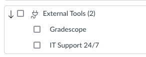 External Tools checkbox