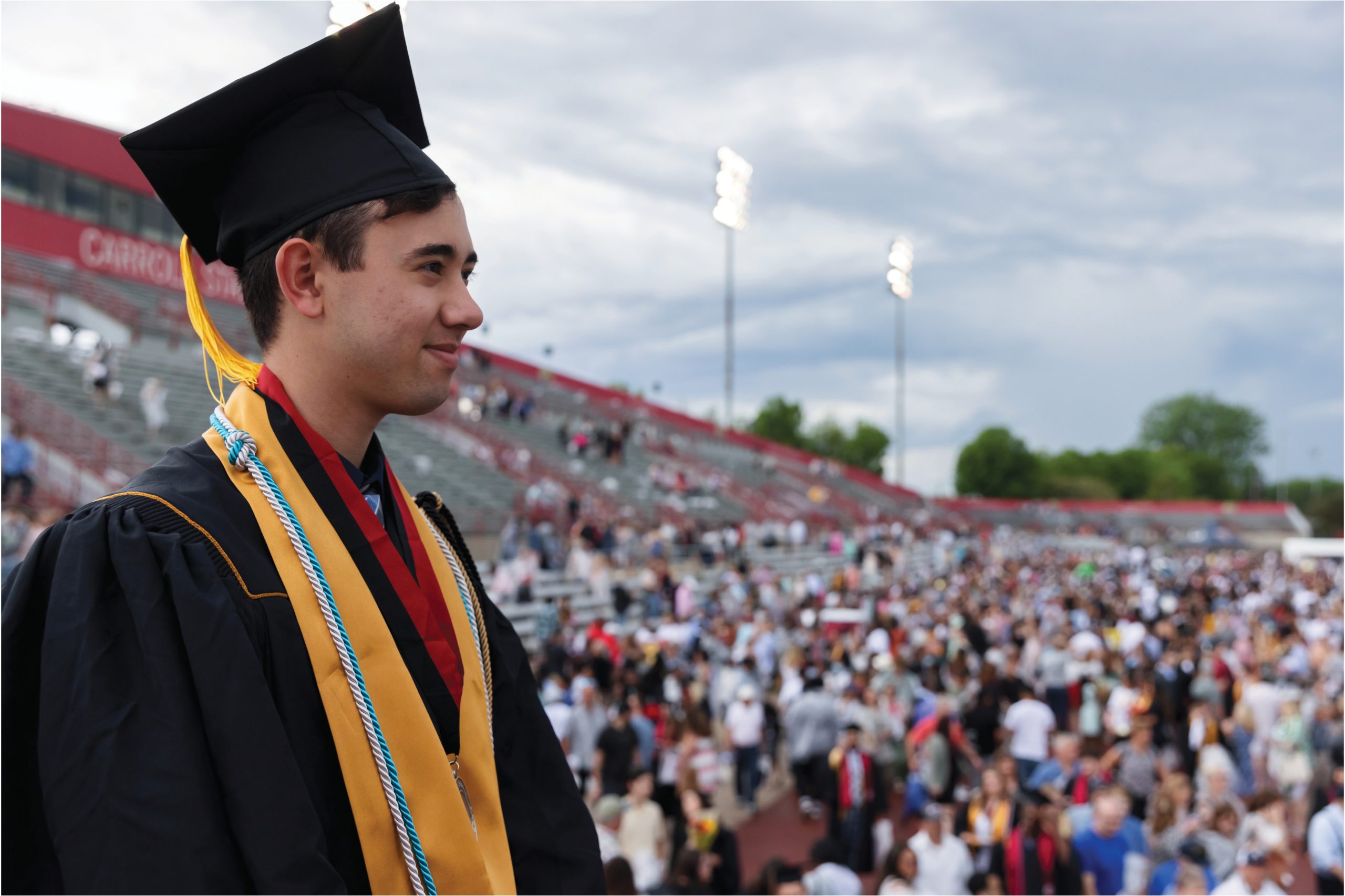 Male student at commencement