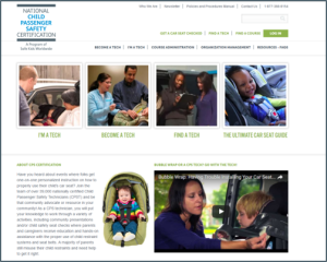 National Child Passenger Safety Certification webpage screen shot