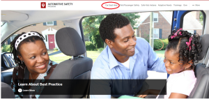 Automotive Safety Program webpage screen shot