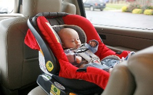 Baby in a rear facing only car seat