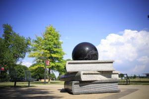 Art sculpture on the IU Columbus campus.