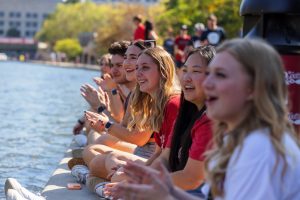 Students cheering during the Regatta at IU Indianapolis.