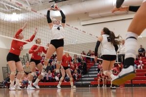 IU Kokomo women’s volleyball team in a match against the University of Rio Grande.