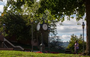 Clock on campus at IU Southeast.