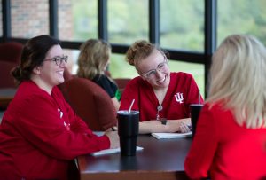 IU Southeast students studying on campus.