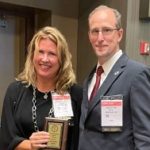 Physician receiving an award