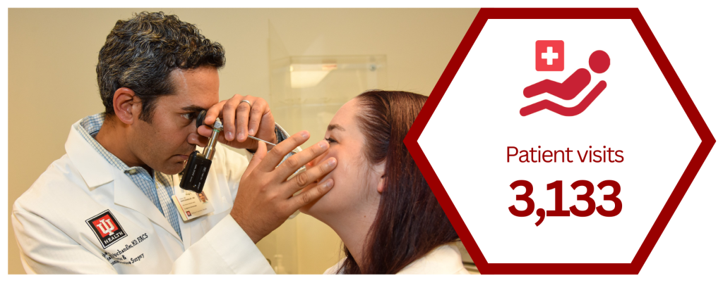 Physician examining patient