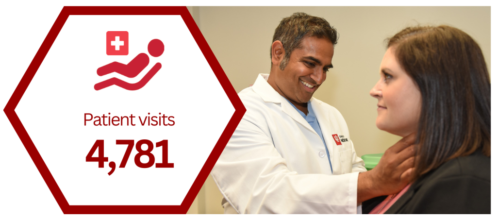 Physician examining patients