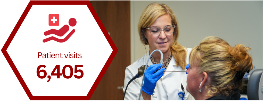 Physician scoping patient during exam