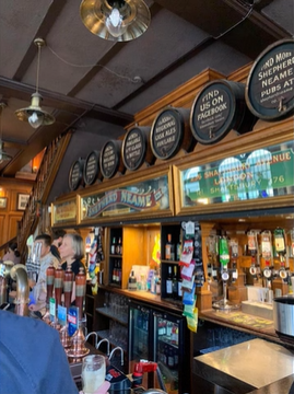 A photo of a bar in a pub.