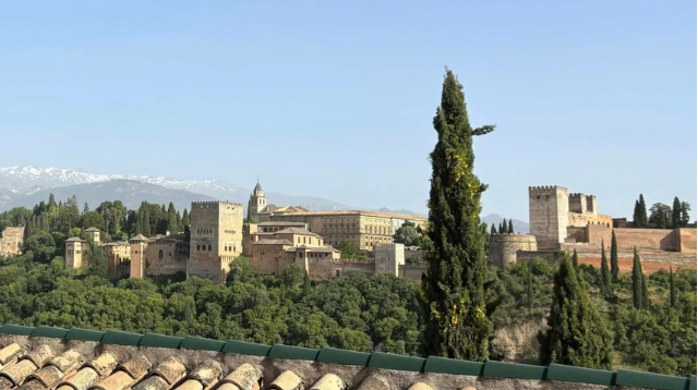 A photo of buildings in the distance.