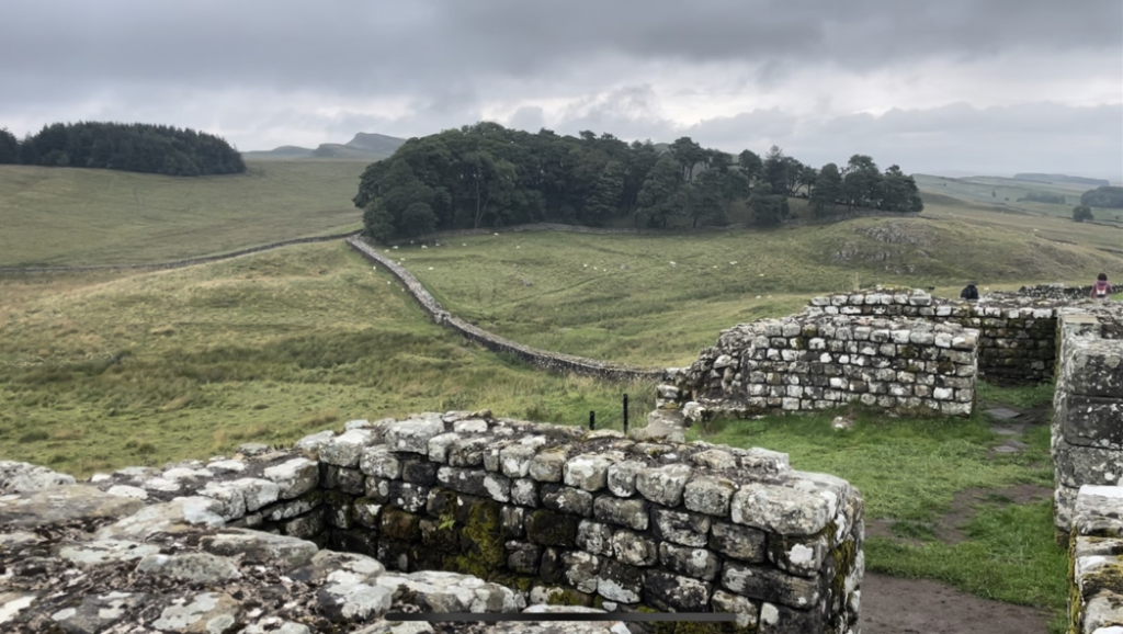 Photo of an ancient stone wall built by Roman Emperor Hadrian's army.