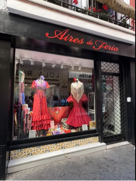 A photo of a dress storefront.