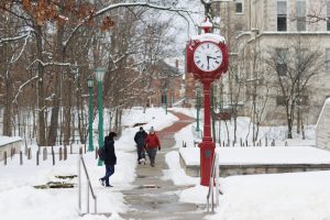 Image of a snow covered campus at IU Bloomington.