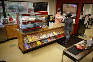 Student searches for snacks at IU Columbus.