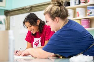 IU Southeast students studying together.