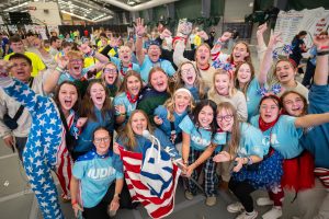 Students participating in the Indiana University Dance Marathon at IU Bloomington.