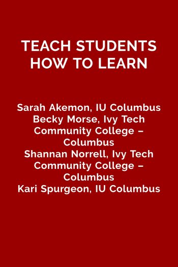 Cover image for Teach Students How to Learn