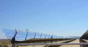 A parabolic trough solar thermal electric power plant located at Kramer Junction, California