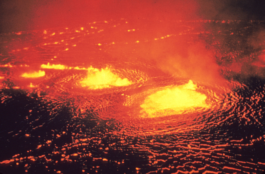 A view of a lava flow on the Kilauea volcano of Hawaii.
