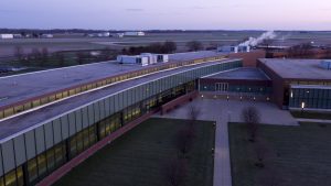 Image of the IU Columbus campus in the evening.